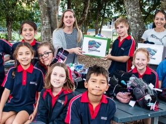 Suncoast Primary students packing winter woolies for the homeless